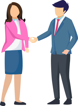Two business people shaking hands